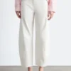 Pantalones de sarga de algodón de corte acampanado