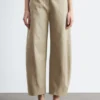 Pantalones de sarga de algodón de corte acampanado