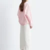 Pantalones de sarga de algodón de corte acampanado