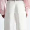 Pantalones de sarga de algodón de corte acampanado