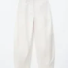 Pantalones de sarga de algodón de corte acampanado