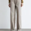 Pantalones de sarga de pierna ancha