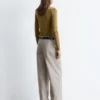 Pantalones de sarga de pierna ancha