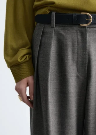 Pantalones entallados de mezcla de lana