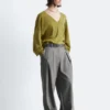 Pantalones entallados de mezcla de lana