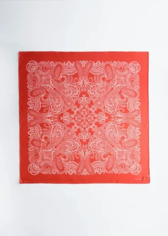 Pañuelo de seda con estampado de cachemira