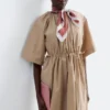 Vestido midi con cordón