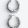 Pendientes de aro acanalados