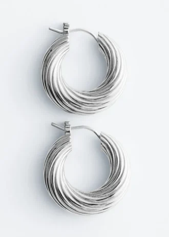 Pendientes de aro acanalados