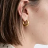 Pendientes de aro acanalados