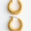 Pendientes de aro acanalados