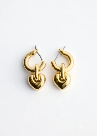 Pendientes de aro con colgante de corazón