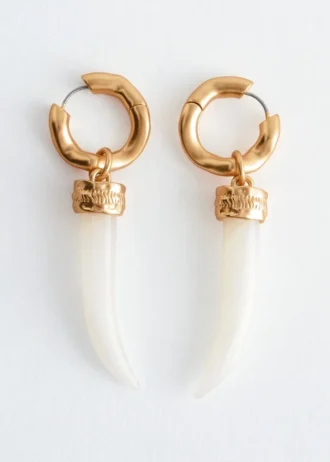 Pendientes de aro con dije de piedra
