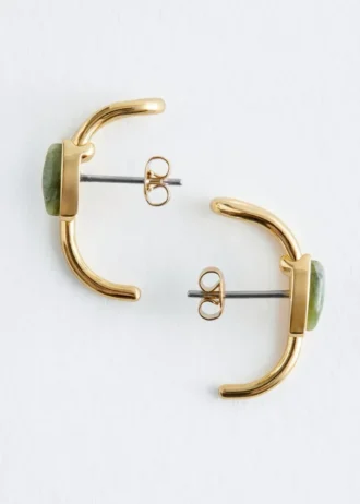 Pendientes de botón con detalle de ear cuff