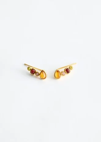 Pendientes de oreja con varias piedras
