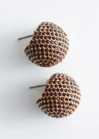 Pendientes esféricos con pedrería