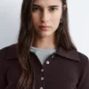 Polo de punto elástico de lana merina