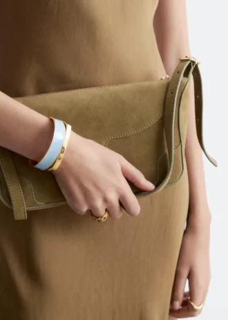 Pulsera tipo brazalete en dos tonos