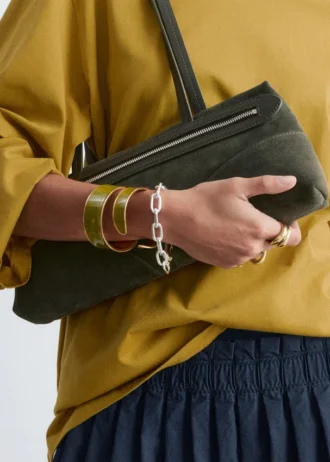Pulsera tipo brazalete en dos tonos