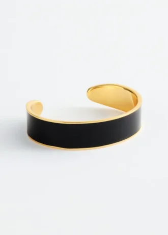 Pulsera tipo brazalete en dos tonos