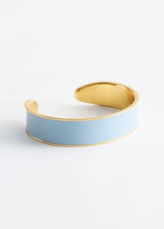 Pulsera tipo brazalete en dos tonos