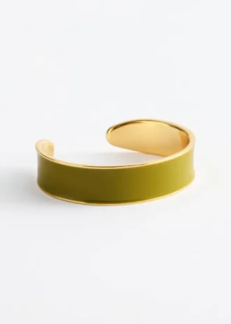 Pulsera tipo brazalete en dos tonos