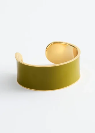 Pulsera tipo brazalete en dos tonos
