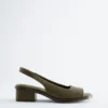 Sandalias con talón abierto de piel napa