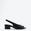 Sandalias con talón abierto de piel napa