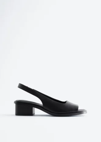 Sandalias con talón abierto de piel napa