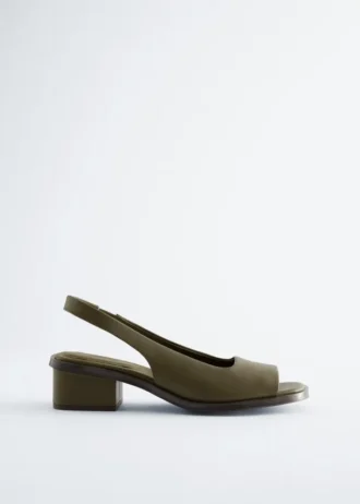 Sandalias con talón abierto de piel napa