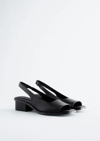 Sandalias con talón abierto de piel napa