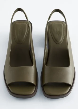 Sandalias con talón abierto de piel napa