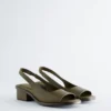 Sandalias con talón abierto de piel napa