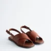 Sandalias cruzadas de piel