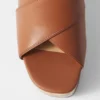 Sandalias de cuña con plataforma de cuero
