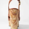 Sandalias de cuña con plataforma de cuero