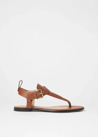 Sandalias de cuero con correa al tobillo