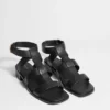 Sandalias de cuero con correa al tobillo