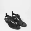 Sandalias de cuero con correa al tobillo