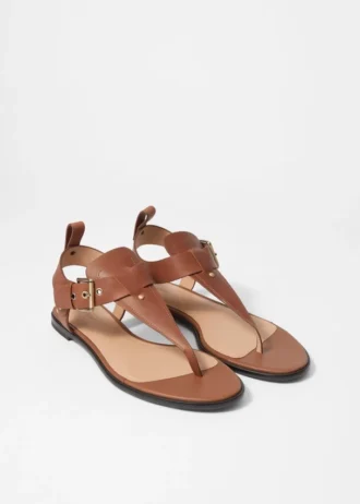 Sandalias de cuero con correa al tobillo