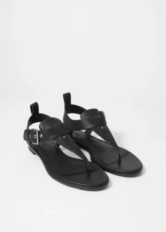 Sandalias de cuero con correa al tobillo