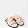 Sandalias de cuero con estampado