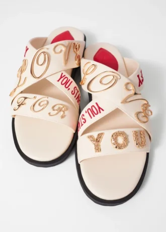 Sandalias de cuero con estampado