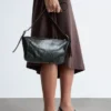 Bolso bandolera rectangular de piel