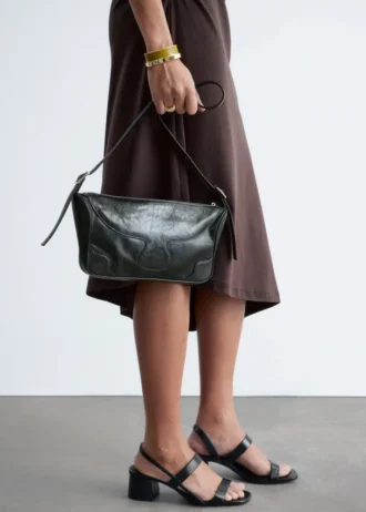 Bolso bandolera rectangular de piel