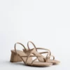 Sandalias de tacón grueso con tiras