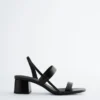 Sandalias de tacón grueso con tiras