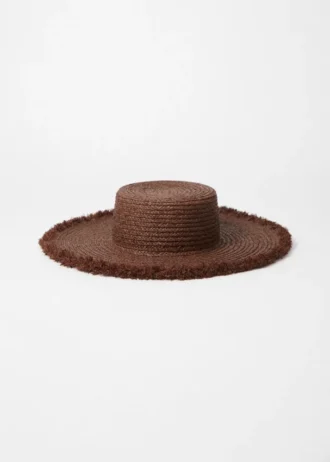 Sombrero de paja de rafia deshilachada