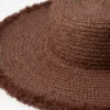 Sombrero de paja de rafia deshilachada